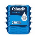 Cottonelle Flushable Wet Wipes – Fresh Care, 5 Packs (56 Wipes Each), 280 Total Wipes