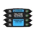 Dude Wipes Flushable Wipes Bundle – 4 Packs of 60 (240 Total), XL Size, Fragrance Free